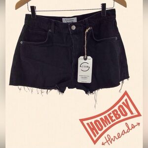 Reformation Black Jean Shorts